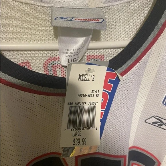 VINTAGE SIGNED REEBOK JASON KIDD WHITE NEW JERSEY NETS L DEADSTOCK - Picture 2 of 4